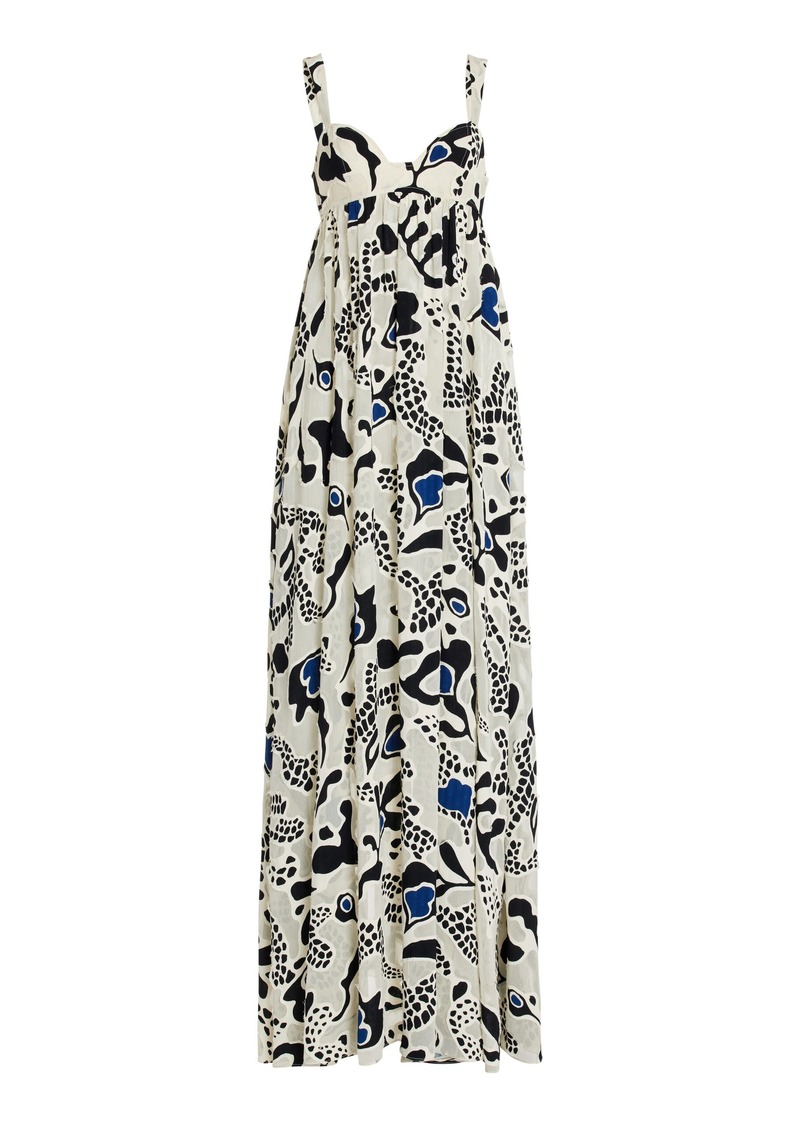 Ulla Johnson - Leilani Abstract Floral Devoré Gown - Black/white - US 0 - Moda Operandi