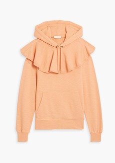 Ulla Johnson - Lolla ruffled French cotton-terry hoodie - Orange - XS