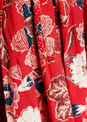 Ulla Johnson - Lottie pleated floral-print cotton-blend midi dress - Red - US 0