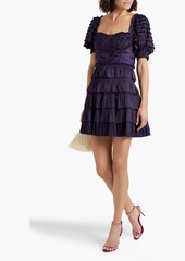Ulla Johnson - Lucette tiered satin mini dress - Purple - US 0