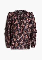 Ulla Johnson - Manet ruffled floral-print cotton-blend jacquard blouse - Black - US 2