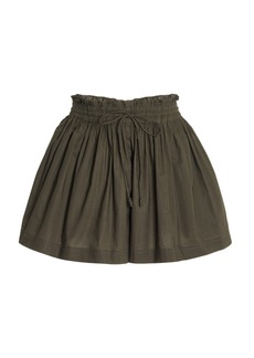 Ulla Johnson - Marin Pleated Cotton Shorts - Olive - US 10 - Moda Operandi