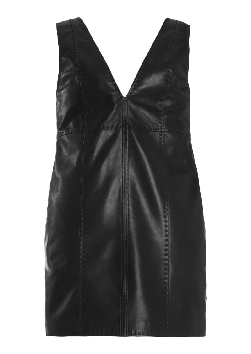 Ulla Johnson - Marta Leather Mini Dress - Black - US 6 - Moda Operandi