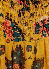 Ulla Johnson - Maya shirred floral-print silk-chiffon midi dress - Yellow - US 0