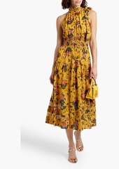 Ulla Johnson - Maya shirred floral-print silk-chiffon midi dress - Yellow - US 0