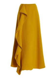 Ulla Johnson - Mireya Ruffled Merino Wool Maxi Skirt - Yellow - S - Moda Operandi