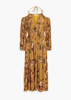 Ulla Johnson - Noemi cold-shoulder printed stretch-jersey midi dress - Yellow - XS