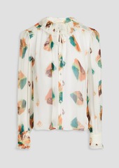 Ulla Johnson - Pippa ruffled printed silk-crepon blouse - White - US 0