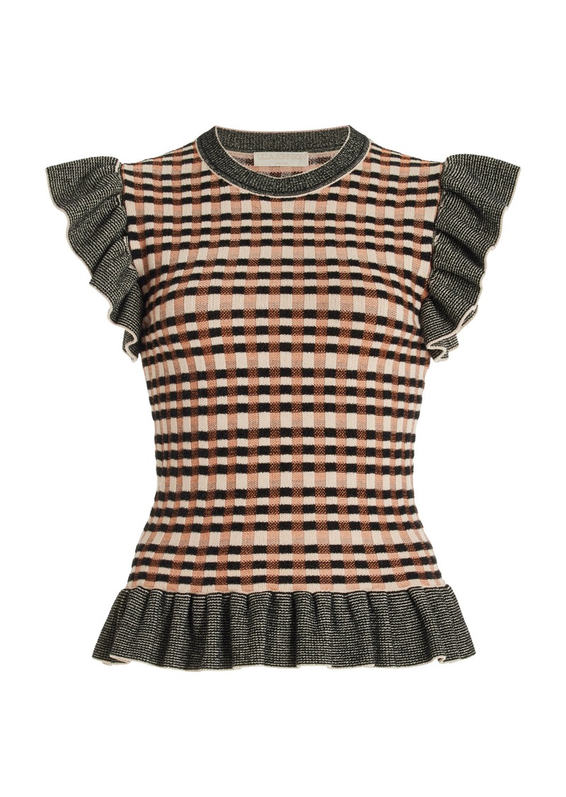 Ulla Johnson - Rea Ruffle-Trimmed Knit Top - Multi - L - Moda Operandi