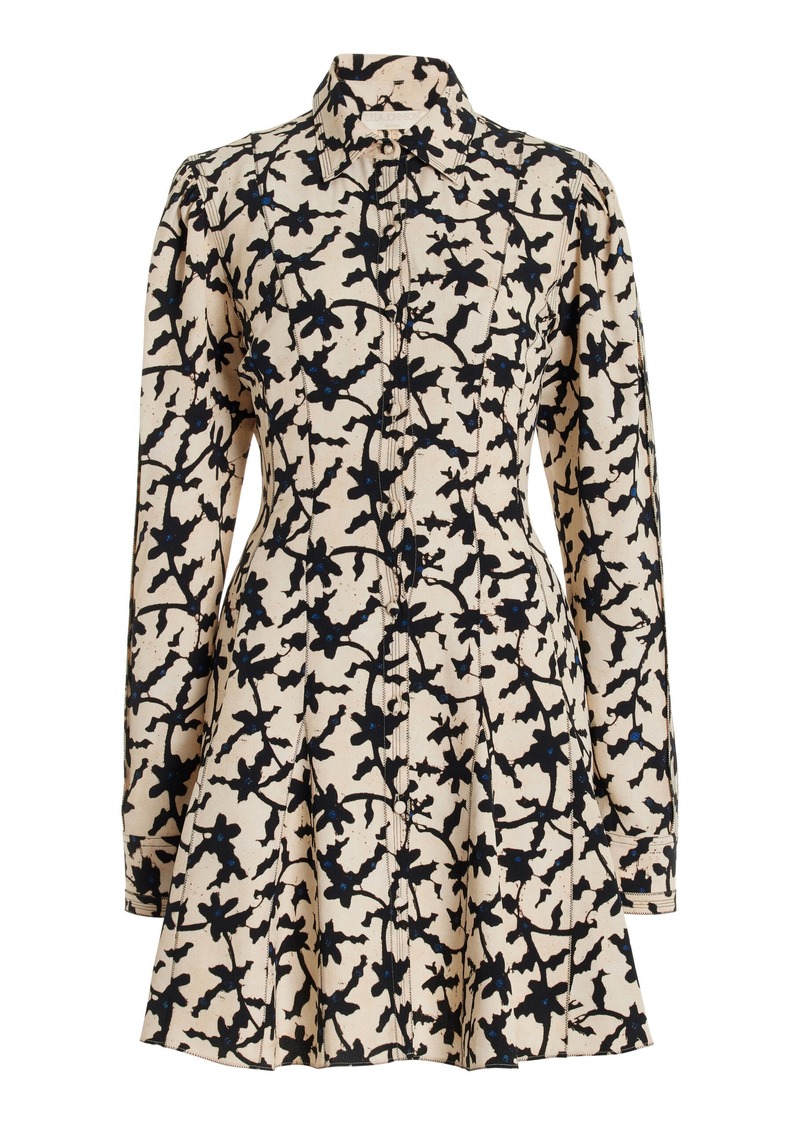 Ulla Johnson - Roanne Tie-Detailed Mini Shirt Dress - Black/white - US 2 - Moda Operandi