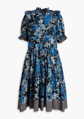 Ulla Johnson - Roberta ruffled printed cotton-blend dress - Blue - US 6