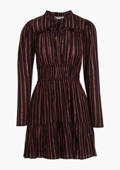 Ulla Johnson - Rosalind metallic striped cotton and Lurex-blend mini dress - Burgundy - US 0