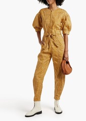 Ulla Johnson - Sabra belted printed denim jumpsuit - Yellow - US 0