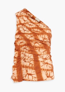 Ulla Johnson - Senta one-shoulder ruffled tie-dyed cotton top - Brown - US 00