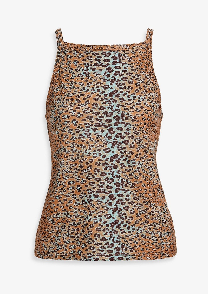Ulla Johnson - Sidney leopard-print cotton-jersey tank - Brown - L