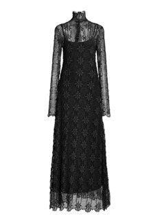 Ulla Johnson - Talia Sheer Stretch-Cotton Lace Maxi Dress - Black - L - Moda Operandi