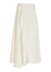 Ulla Johnson - Violette Ruffled Crepe Midi Wrap Skirt - White - US 0 - Moda Operandi