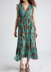 Ulla Johnson Adrienne Floral Silk Blend Midi Dress