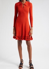 Ulla Johnson Cybil Tulip Edge Long Sleeve Rib Knit Dress