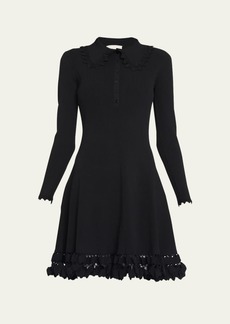 Ulla Johnson Cybil Embellished-Hem Knit Mini Dress