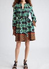 Ulla Johnson Daisy Mixed Print Long Sleeve Dress