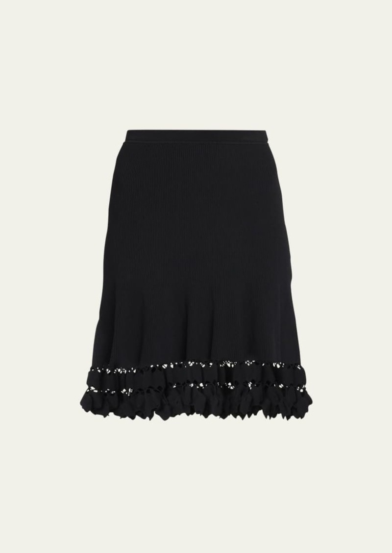 Ulla Johnson Danica Embellished-Hem Mini Knit Skirt