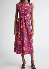 Ulla Johnson Davina Floral Twisted Waist Midi Dress