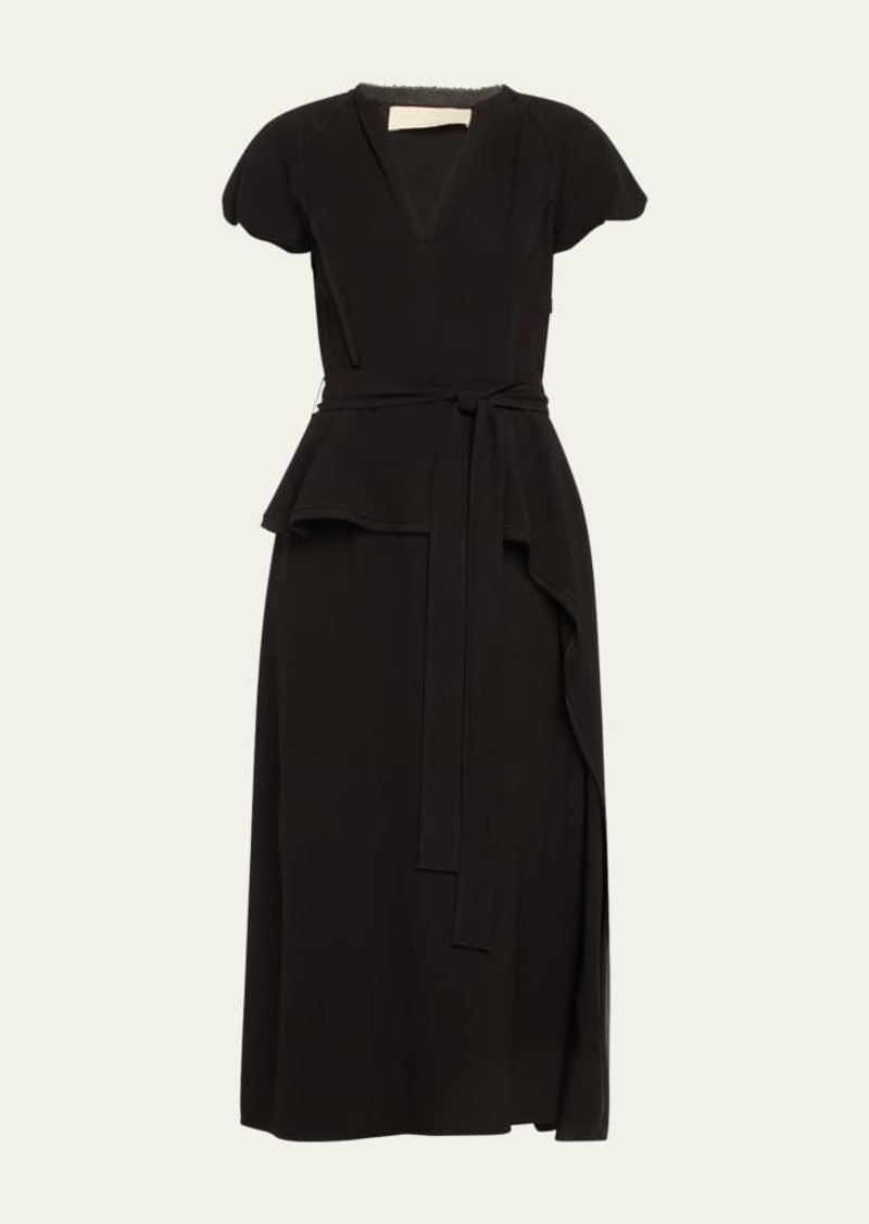 Ulla Johnson Demetria Belted V-Neck Midi Dress