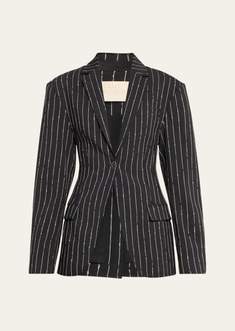 Ulla Johnson Dhemi Pinstripe Wool-Blend Blazer Jacket