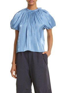 Ulla Johnson Flo Cutout Puff Sleeve Satin Blouse in River at Nordstrom Rack