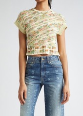 Ulla Johnson Frankie Pattern Short Sleeve Crop Sweater