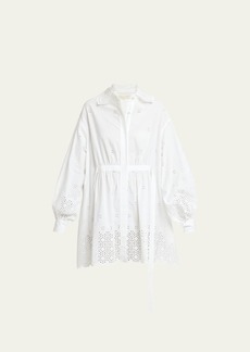 Ulla Johnson Gemma Broderie Anglaise Mini Shirt Dress