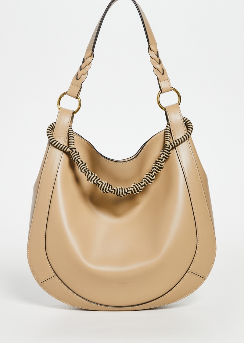 Ulla Johnson Women's Adria Small Pleated Wave Bag in Alabaster | Leather