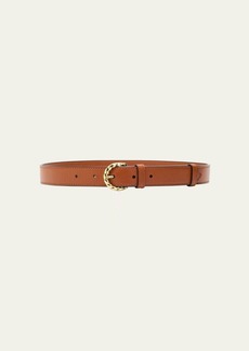 Ulla Johnson Gia Twisted Buckle Leather Belt