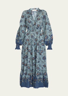 Ulla Johnson Katerina Puff-Sleeve Printed Midi Dress
