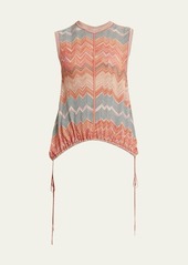 Ulla Johnson Laila Sleeveless Chevron Tie-Hem Top