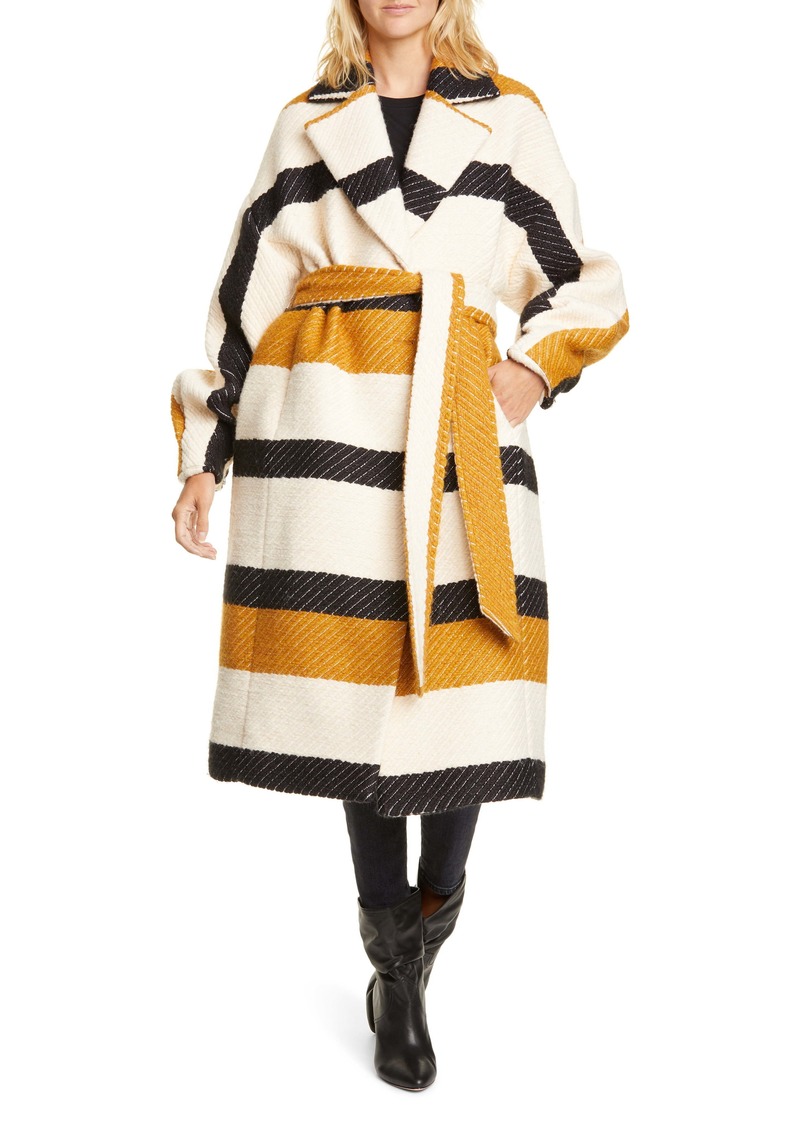 Ulla Johnson Lawson Stripe Wrap Coat