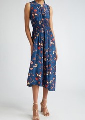 Ulla Johnson Luca Print Sleeveless Silk Midi Dress