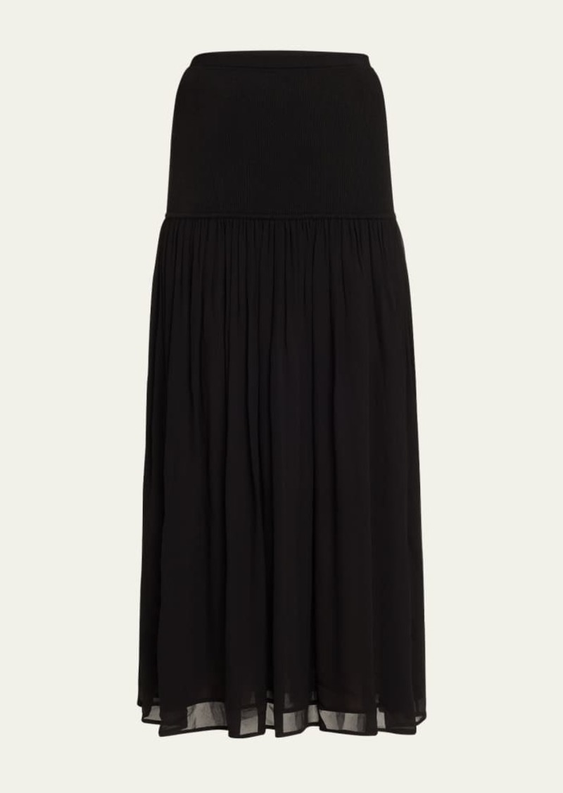 Ulla Johnson Miya Wool and Silk Drop-Waist Maxi Skirt