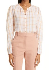 Ulla Johnson Nour High-Low Cotton Blouse in Pale Lilac at Nordstrom