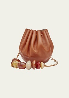 Ulla Johnson Paloma Ruched Pouchette Beaded Bucket Bag