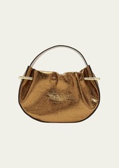 Ulla Johnson Tilda Mini Ruched Metallic Top-Handle Bag