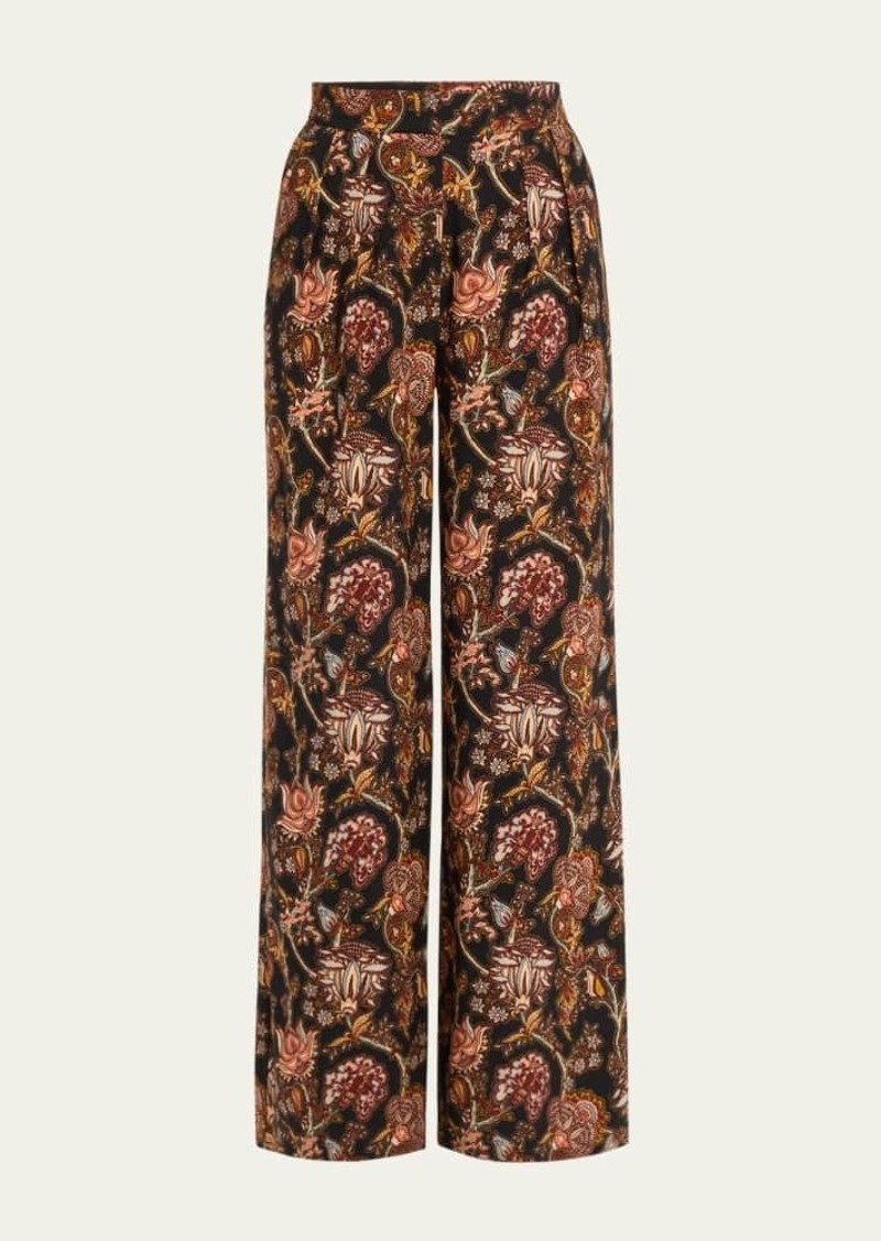 Ulla Johnson Valencia Floral Paisley Wide-Leg Pants