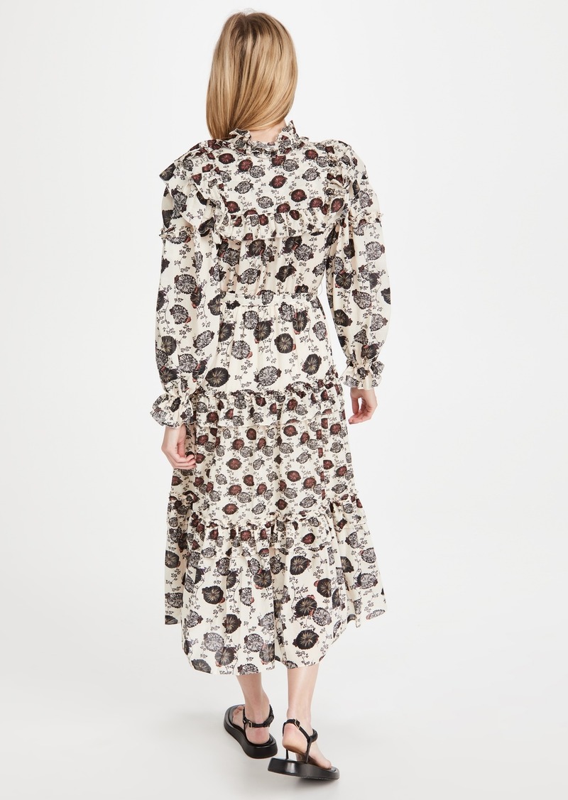 Winnifred belted tiered floral-print cotton-blend dress