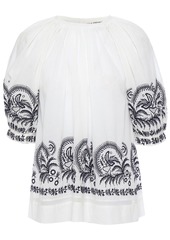Ulla Johnson Woman Blythe Lattice-trimmed Embroidered Cotton-voile Top White