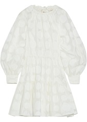 Ulla Johnson Woman Leona Tiered Polka-dot Cotton And Silk-blend Organza Mini Dress Off-white