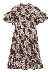 Ulla Johnson Woman Leonie Ruffled Printed Cotton-poplin Dress Cream