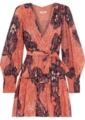 Ulla Johnson Woman Noemi Metallic Fil Coupé Silk And Lurex-blend Mini Dress Coral