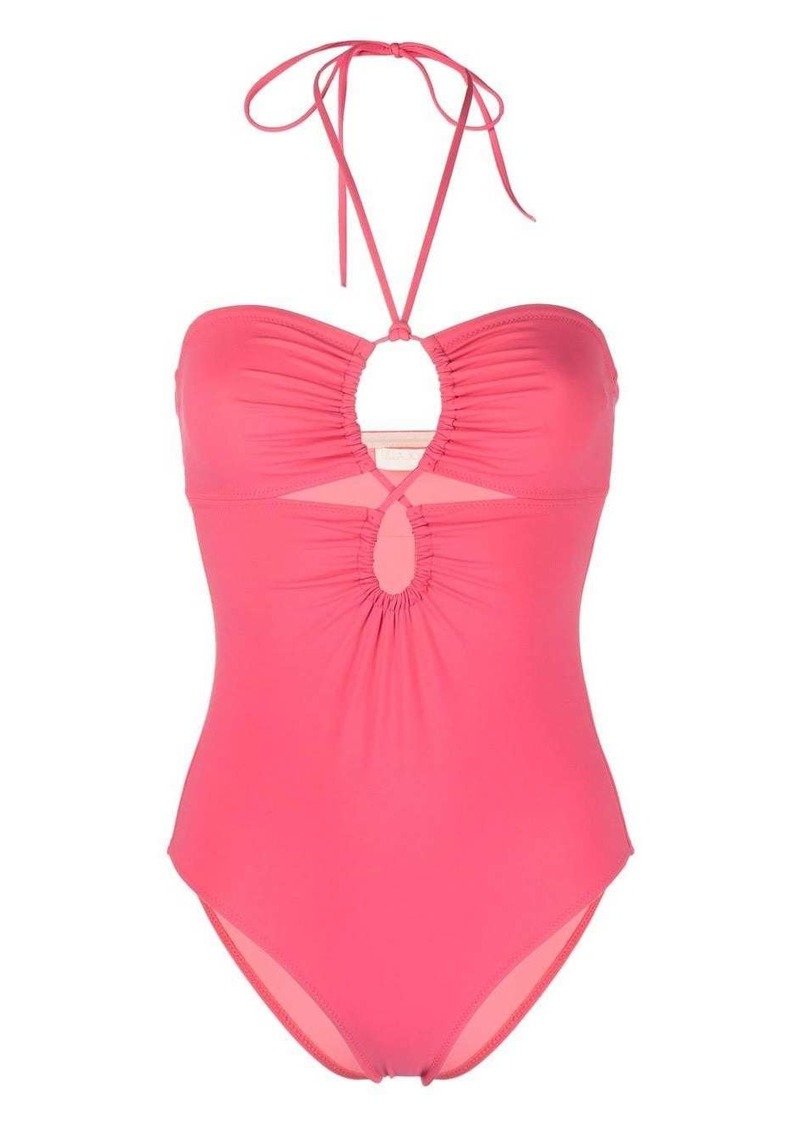 Ulla Johnson Women's Minorca Maillot One Piece Swimsuit, Honeysuckle, Pink