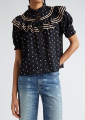 Ulla Johnson Wren Abstract Print Cotton Top